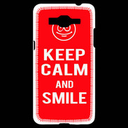 Coque Samsung Grand Prime 4G Keep Calm Smile Rouge