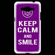 Coque Samsung Grand Prime 4G Keep Calm Smile Violet
