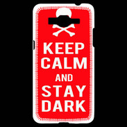 Coque Samsung Grand Prime 4G Keep Calm Stay dark Rouge