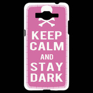 Coque Samsung Grand Prime 4G Keep Calm Stay dark Rose