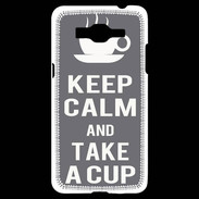 Coque Samsung Grand Prime 4G Keep Calm Take a cup Gris
