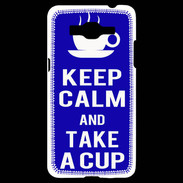 Coque Samsung Grand Prime 4G Keep Calm Take a cup Bleu