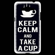 Coque Samsung Grand Prime 4G Keep Calm Take a cup Noir