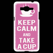 Coque Samsung Grand Prime 4G Keep Calm Take a cup Rose