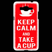 Coque Samsung Grand Prime 4G Keep Calm Take a cup Rouge
