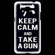 Coque Samsung Grand Prime 4G Keep Calm Take a gun Noir