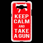 Coque Samsung Grand Prime 4G Keep Calm Take a gun Rouge