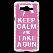 Coque Samsung Grand Prime 4G Keep Calm Take a gun Rose