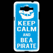 Coque Samsung Grand Prime 4G Keep Calm Be a Pirate Cyan