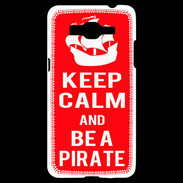 Coque Samsung Grand Prime 4G Keep Calm Be a Pirate Rouge
