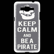 Coque Samsung Grand Prime 4G Keep Calm Be a Pirate Gris