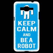 Coque Samsung Grand Prime 4G Keep Calm Be a Robot Cyan