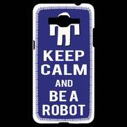 Coque Samsung Grand Prime 4G Keep Calm Be a Robot Bleu