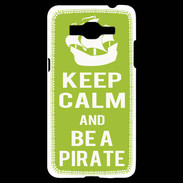 Coque Samsung Grand Prime 4G Keep Calm Be a Pirate Vert pomme