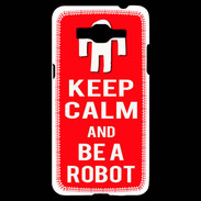 Coque Samsung Grand Prime 4G Keep Calm Be a Robot Rouge