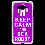 Coque Samsung Grand Prime 4G Keep Calm Be a Robot Violet