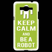 Coque Samsung Grand Prime 4G Keep Calm Be a Robot Vert pomme
