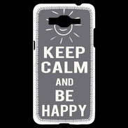 Coque Samsung Grand Prime 4G Keep Calm Be Happy Gris