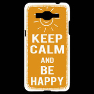 Coque Samsung Grand Prime 4G Keep Calm Be Happy Orange