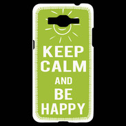 Coque Samsung Grand Prime 4G Keep Calm Be Happy Vert pomme