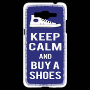 Coque Samsung Grand Prime 4G Keep Calm Buy Shoes Bleu