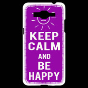 Coque Samsung Grand Prime 4G Keep Calm Be Happy Violet