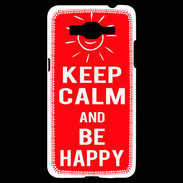 Coque Samsung Grand Prime 4G Keep Calm Be Happy Rouge