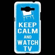 Coque Samsung Grand Prime 4G Keep Calm Watch TV Cyan