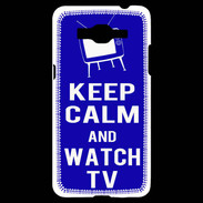 Coque Samsung Grand Prime 4G Keep Calm Watch TV Bleu