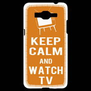 Coque Samsung Grand Prime 4G Keep Calm Watch TV Orange