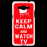 Coque Samsung Grand Prime 4G Keep Calm Watch TV Rouge