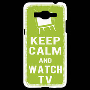 Coque Samsung Grand Prime 4G Keep Calm Watch TV Vert pomme