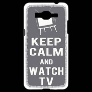 Coque Samsung Grand Prime 4G Keep Calm Watch TV Gris