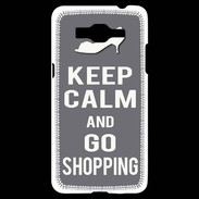 Coque Samsung Grand Prime 4G Keep Calm go shopping Gris