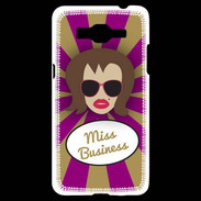 Coque Samsung Grand Prime 4G Miss business Chatain