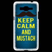 Coque Samsung Grand Prime 4G Keep Calm and Mustach Bleu