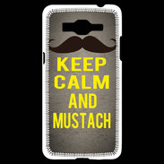 Coque Samsung Grand Prime 4G Keep Calm and Mustach Gris