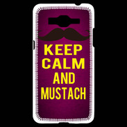 Coque Samsung Grand Prime 4G Keep Calm and Mustach Rose