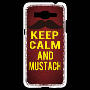 Coque Samsung Grand Prime 4G Keep Calm and Mustach Rouge