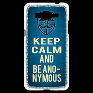 Coque Samsung Grand Prime 4G Keep Calm and Be Anonymous Bleu
