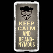 Coque Samsung Grand Prime 4G Keep Calm and Be Anonymous Gris