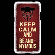 Coque Samsung Grand Prime 4G Keep Calm and Be Anonymous Rouge