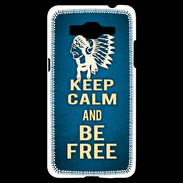 Coque Samsung Grand Prime 4G Keep Calm and Be Free Bleu