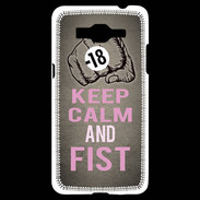 Coque Samsung Grand Prime 4G Keep Calm and Fist Gris