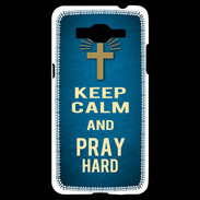 Coque Samsung Grand Prime 4G Keep Calm and Pray Christian Bleu