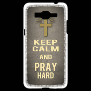 Coque Samsung Grand Prime 4G Keep Calm and Pray Christian Gris