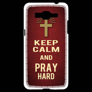 Coque Samsung Grand Prime 4G Keep Calm and Pray Christian Rouge