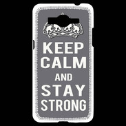 Coque Samsung Grand Prime 4G Keep Calm and Stay strong Gris