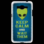 Coque Samsung Grand Prime 4G Keep Calm and Wait Alien Bleu