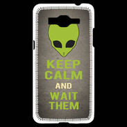 Coque Samsung Grand Prime 4G Keep Calm and Wait Alien Gris